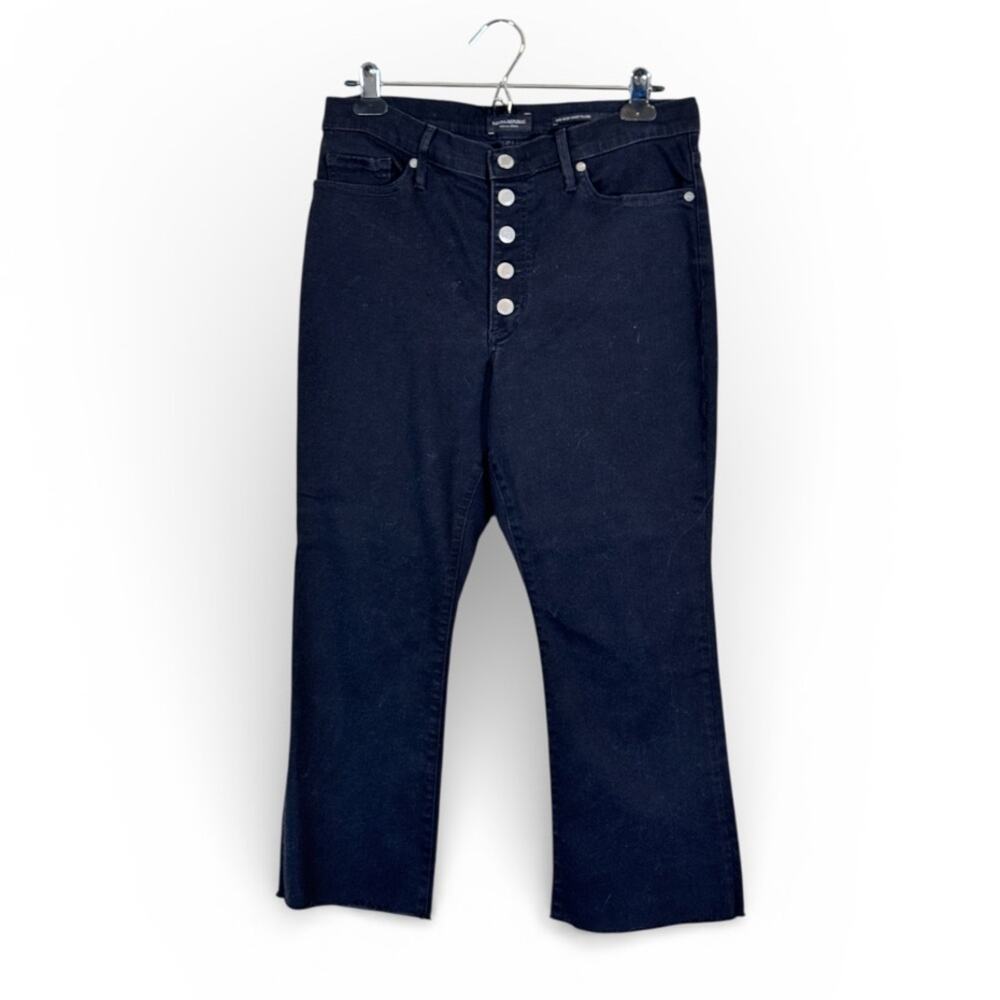 Banana Republic Black Mid Rise Crop Flare Jeans Womens 31P Casual Denim Fall